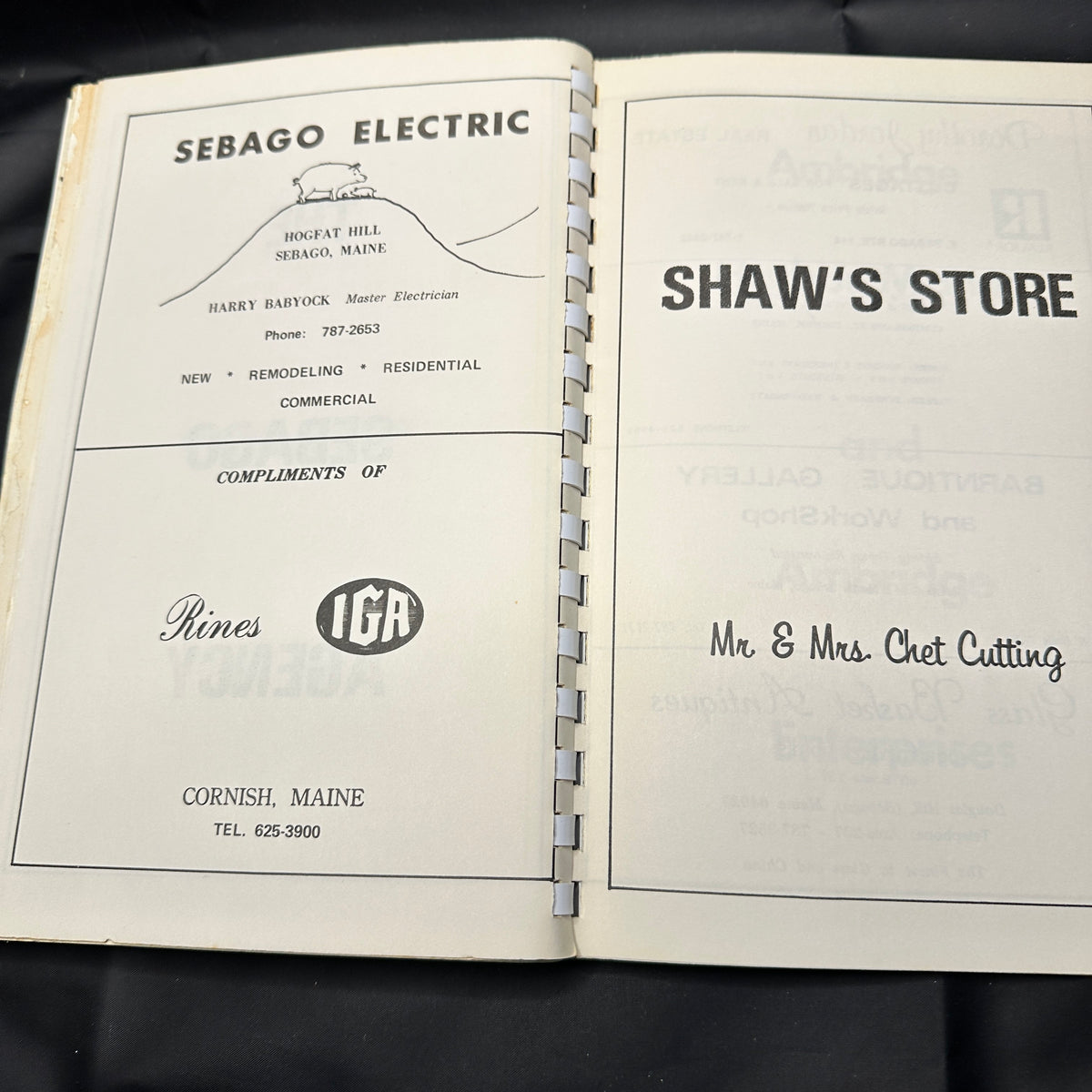 Sebago Maine Jubilee Cookbook 1826–1976 Community Cookbook Local History
